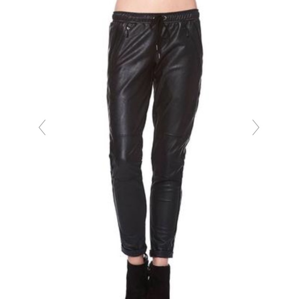 David Lerner tapered vegan leather pants